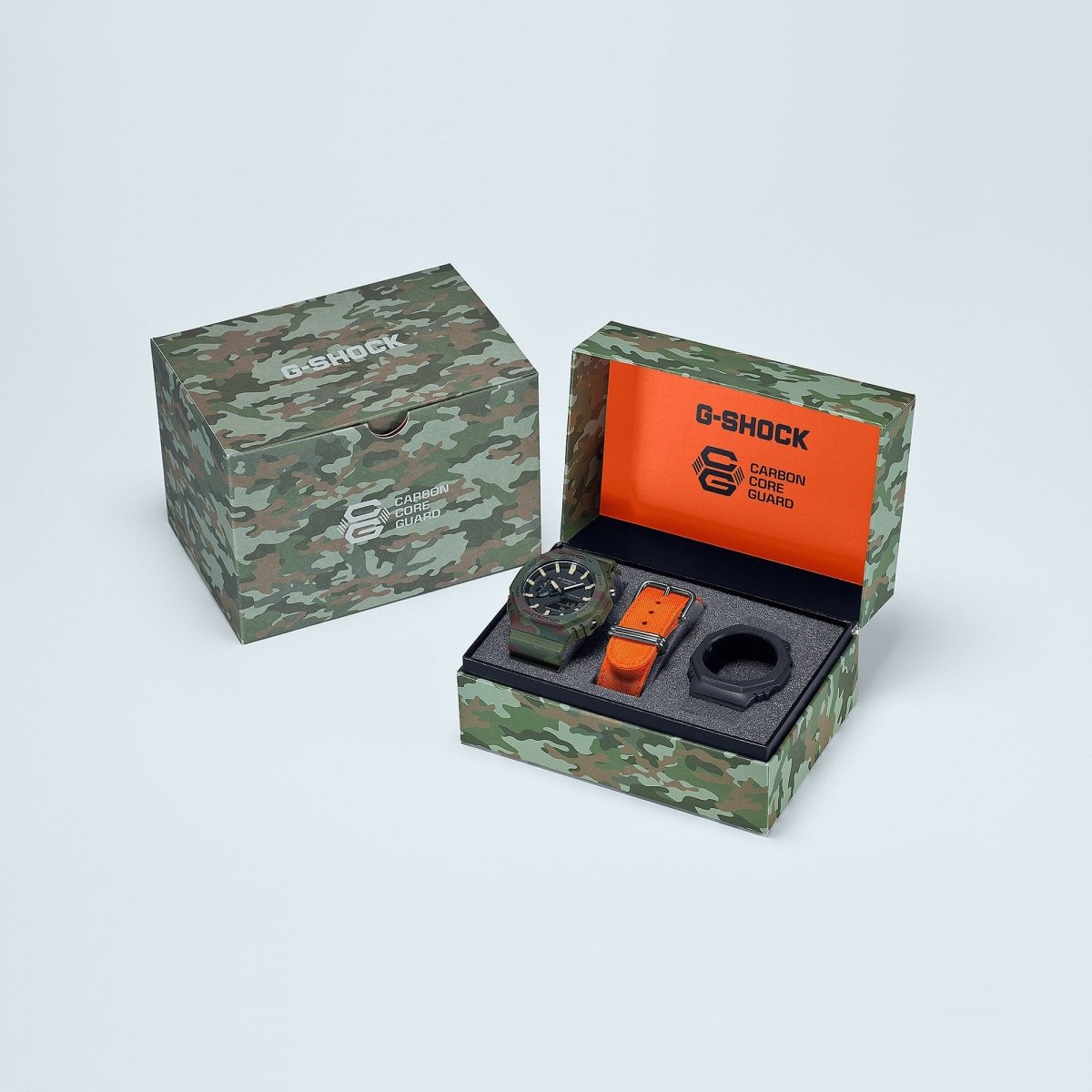 Casio G-Shock GAE-2100WE-3A Custom Box Set Analog-Digital Black Dial Green Camouflage Resin Watch - Wristbear-5