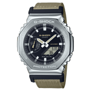 Casio G-Shock GM-2100C-5A Utility Metal Analog-Digital Black Dial Stainless Steel Bezel Cloth Strap Watch - Wristbear-1