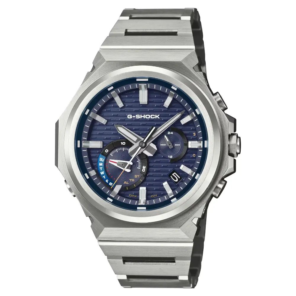 Casio-Casio G-Shock GST-B1000D-2A G-STEEL Blue Dial Stainless Steel Tough Solar Bluetooth Men's Watch-Wristbear-1