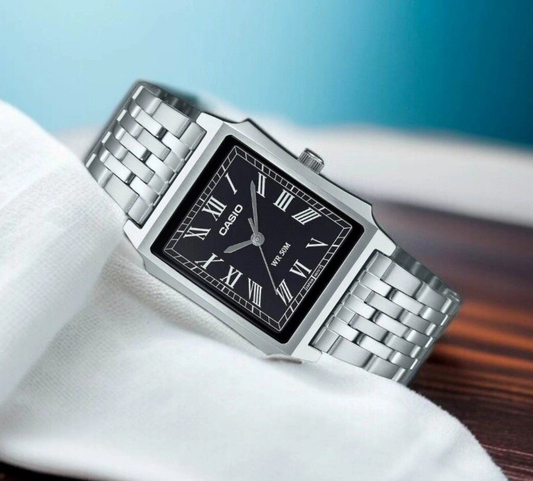 Casio-Casio MTP-B190D-1BV Classic Stainless Steel Men's Watch Silver-Wristbear-6