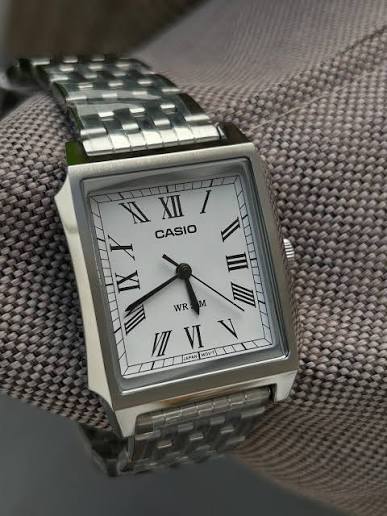 Casio-Casio MTP-B190D-7BV Classic Stainless Steel Men's Watch White-Wristbear-6