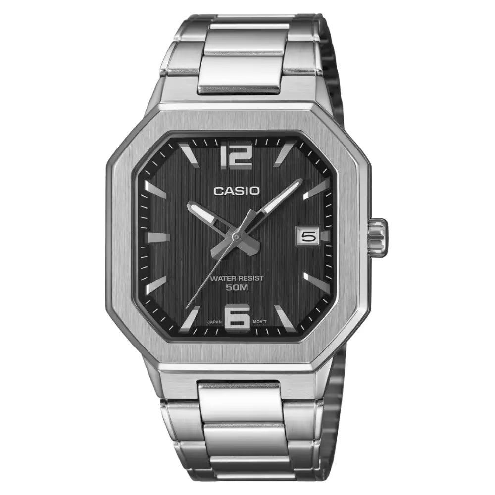 Casio-Casio MTP-B195D-1A Quartz Black Dial Stainless Steel Men's Watch-Wristbear-1