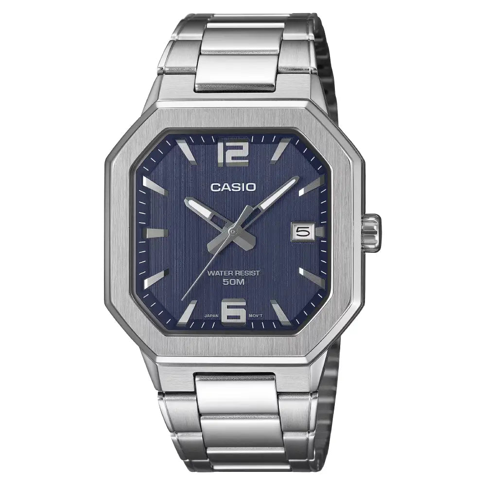 Casio-Casio MTP-B195D-2A Quartz Blue Dial Stainless Steel Men's Watch-Wristbear-1
