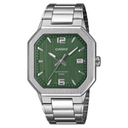 Casio-Casio MTP-B195D-3A Quartz Green Dial Stainless Steel Men's Watch-Wristbear-1