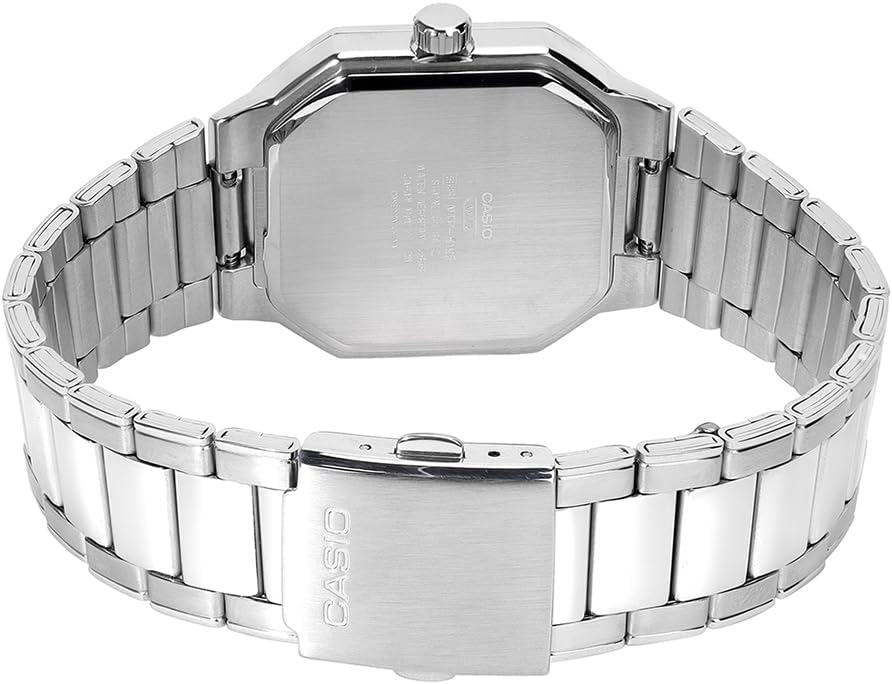 Casio MTP-B195D-7A Octagonal Quartz White Dial Stainless Steel Men's Watch - Wristbear-4