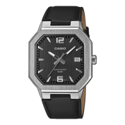 Casio MTP-B195L-1A Quartz Black Dial Leather Strap Men's Watch - Wristbear-1