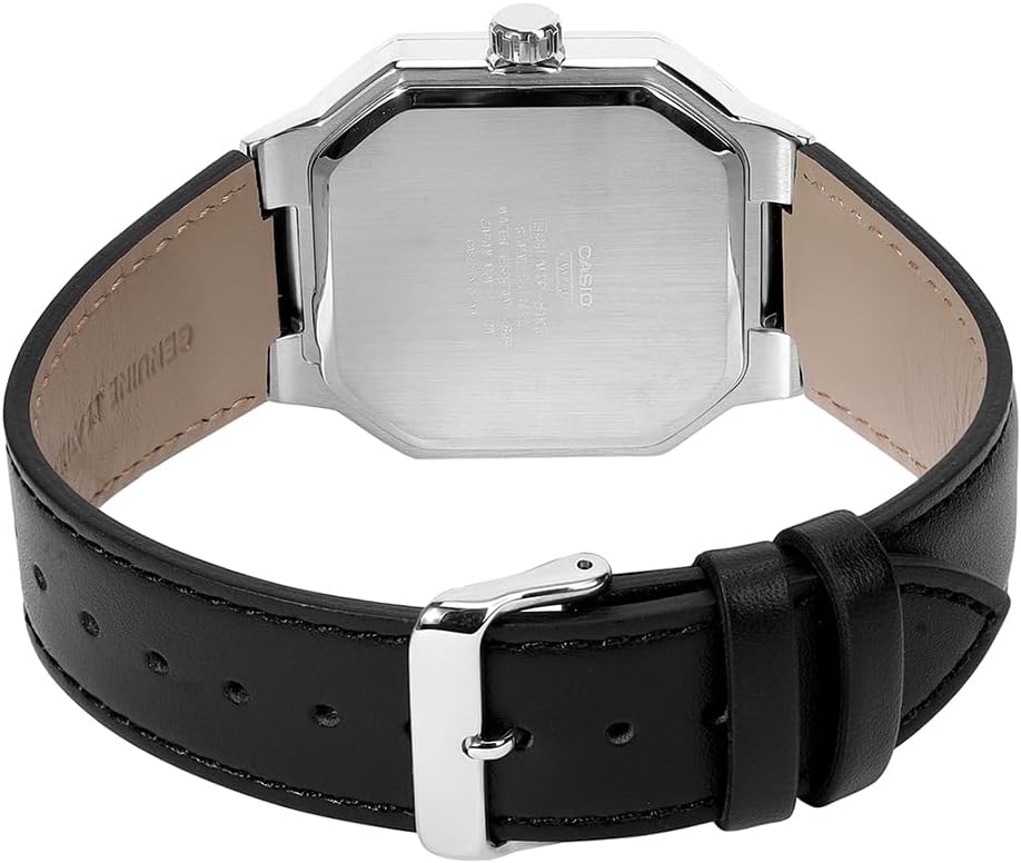 Casio MTP-B195L-1A Quartz Black Dial Leather Strap Men's Watch - Wristbear-4