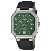 Casio-Casio MTP-B195L-3A Quartz Green Dial Leather Strap Men's Watch-Wristbear-1
