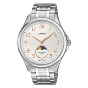 Casio-Casio MTP-M110D-7AVDF Moon Phase Quartz White Dial Stainless Steel Men's Watch-Wristbear-1