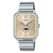 Casio-Casio MTP-M305D-9AVDF Moon Phase Quartz Champagne Dial Stainless Steel Watch-Wristbear-1