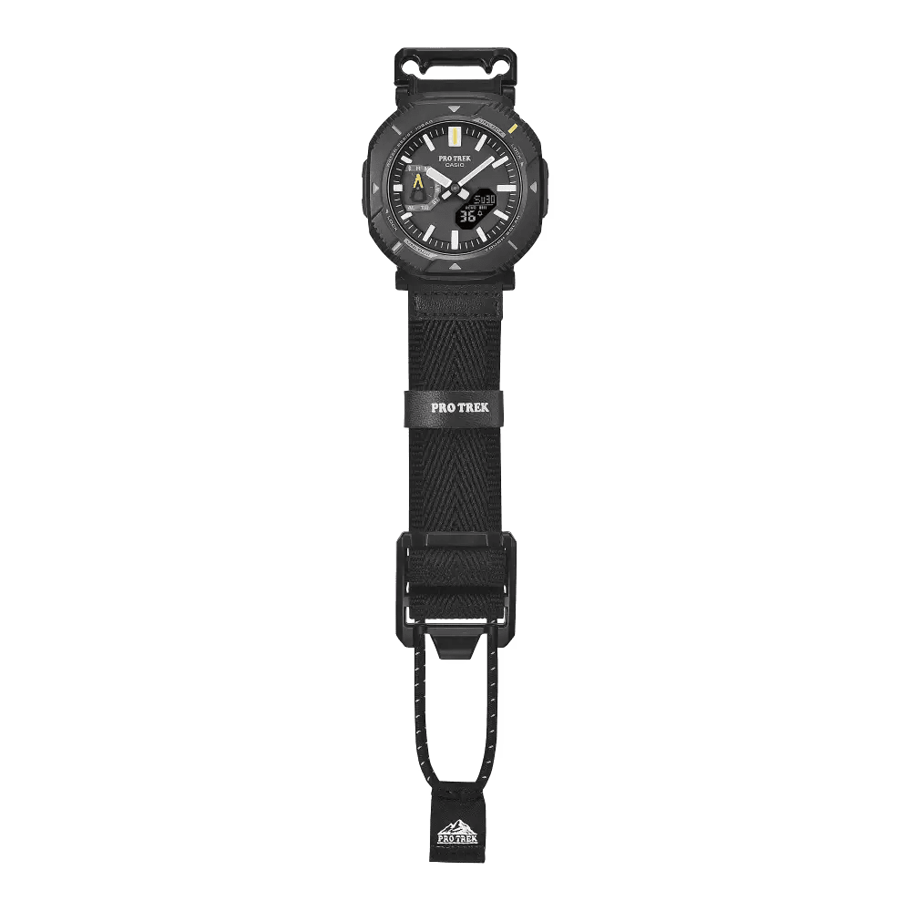 Casio-Casio PRO TREK PRJ-B001B-1DR Tough Solar Bluetooth Outdoor Watch with Cloth Bungee Band-Wristbear-8