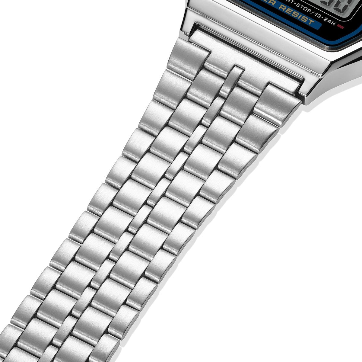 Casio Vintage A159W-1 Digital Black Dial Stainless Steel Bracelet Watch - Wristbear-4