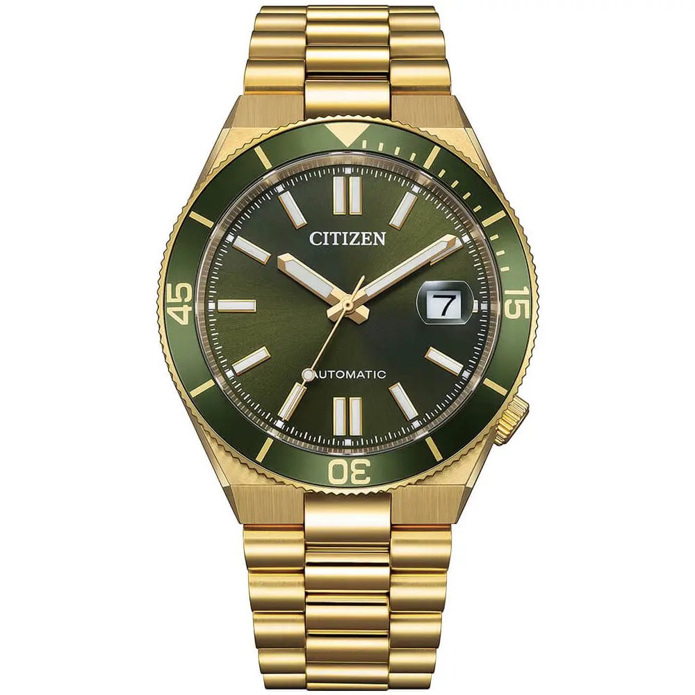 Citizen-Citizen NJ0232-53X Tsuyosa Shore Green Dial Gold Tone Automatic Stainless Steel Men's Watch-Wristbear-1