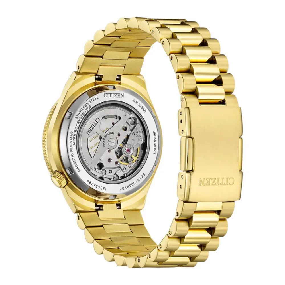 Citizen-Citizen NJ0232-53X Tsuyosa Shore Green Dial Gold Tone Automatic Stainless Steel Men's Watch-Wristbear-4