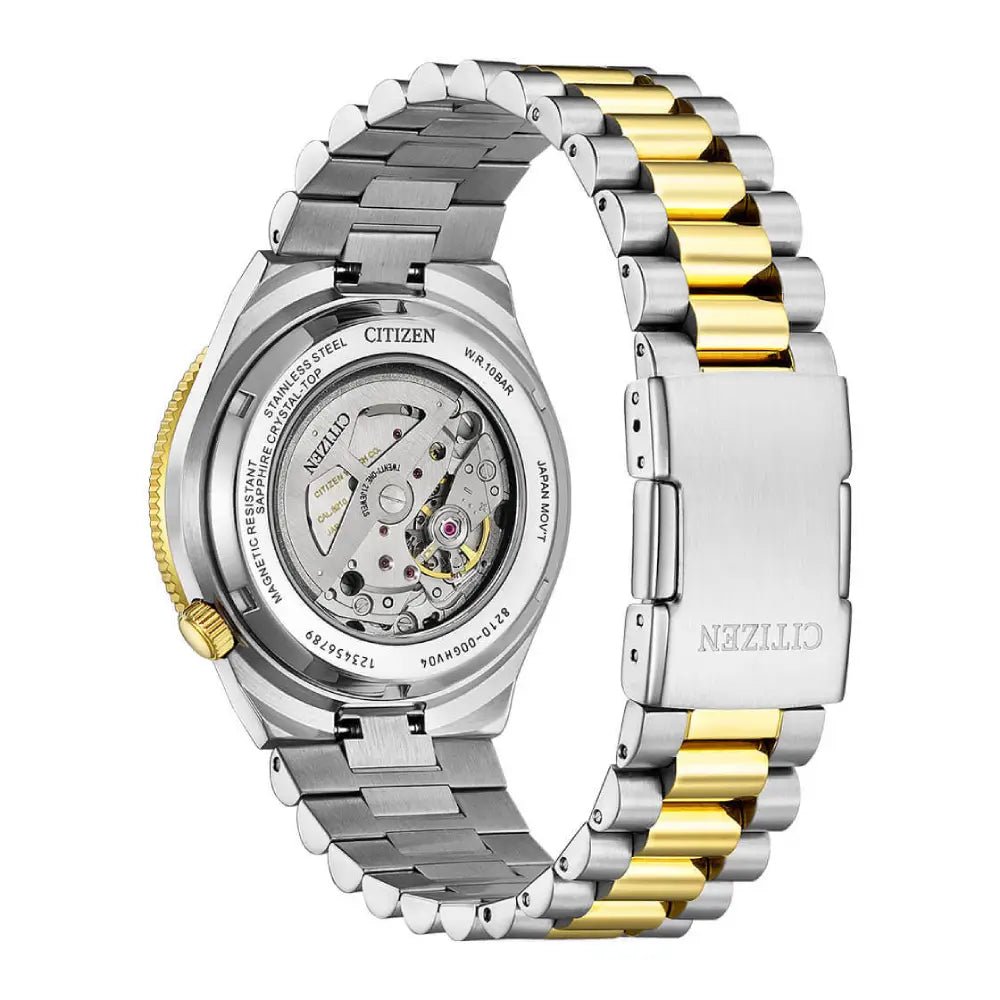 Citizen-Citizen NJ0234-58X Tsuyosa Shore Red Dial Two Tone Gold Automatic Stainless Steel Men's Watch-Wristbear-8