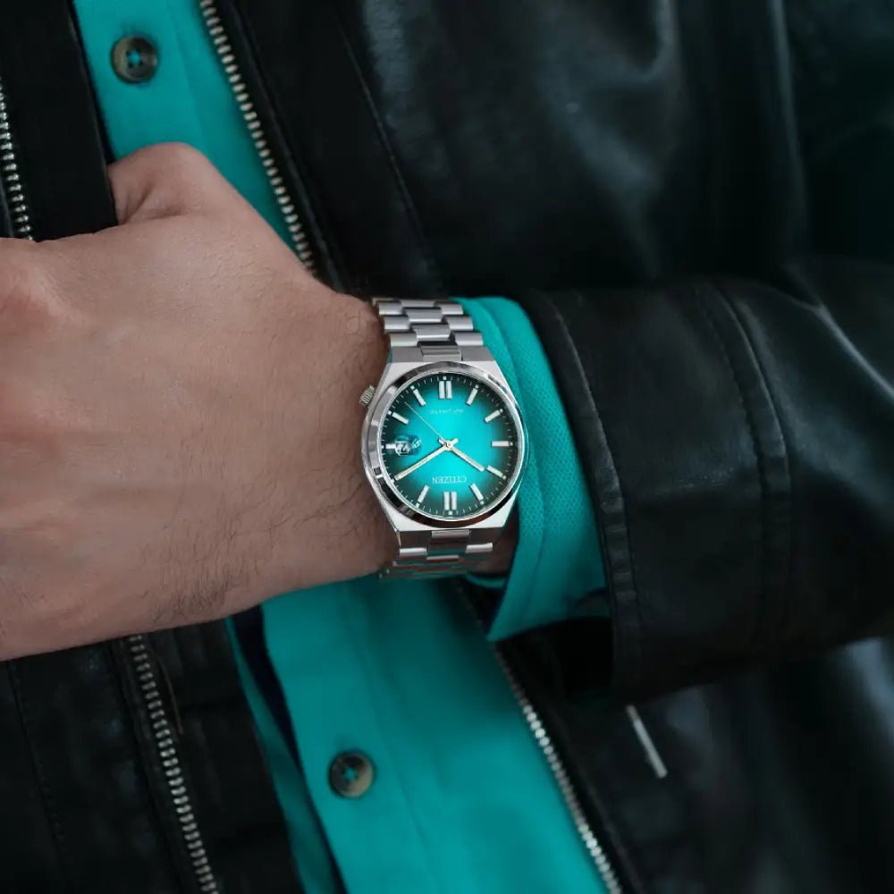 Citizen-Citizen Tsuyosa NJ0151-88X Automatic Turquoise Dial Stainless Steel Men's Watch-Wristbear-2