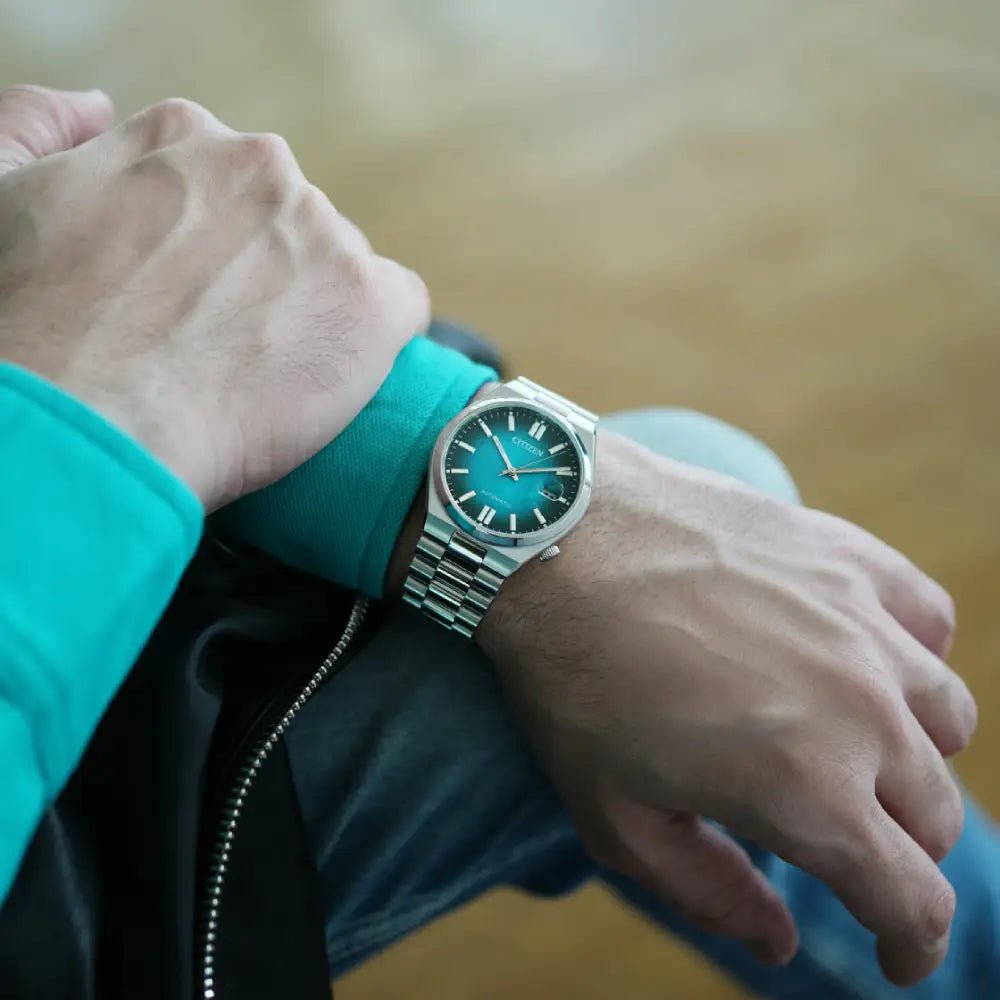 Citizen-Citizen Tsuyosa NJ0151-88X Automatic Turquoise Dial Stainless Steel Men's Watch-Wristbear-4