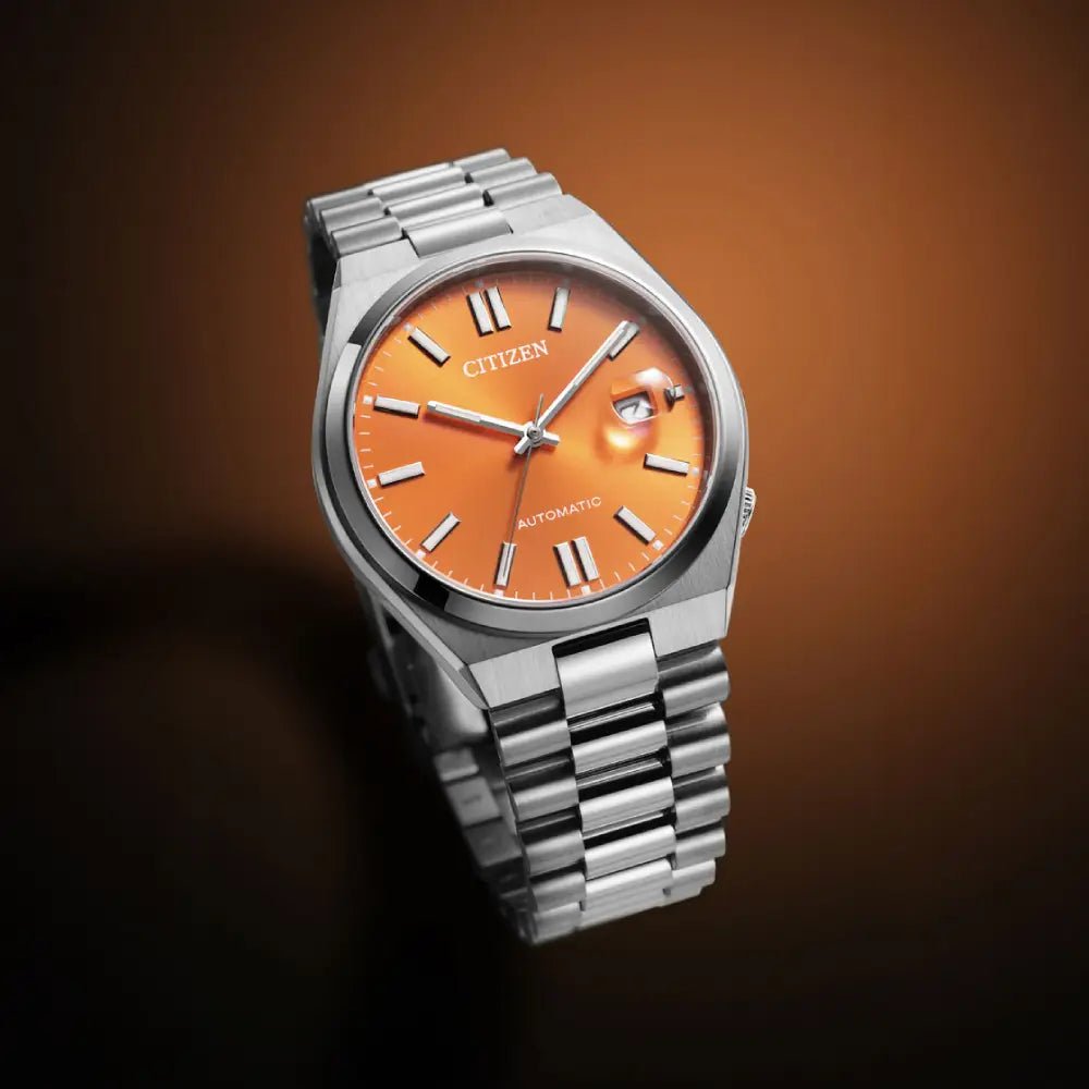 Citizen-Citizen Tsuyosa NJ0151-88Z Automatic Orange Dial Stainless Steel Men's Watch-Wristbear-3