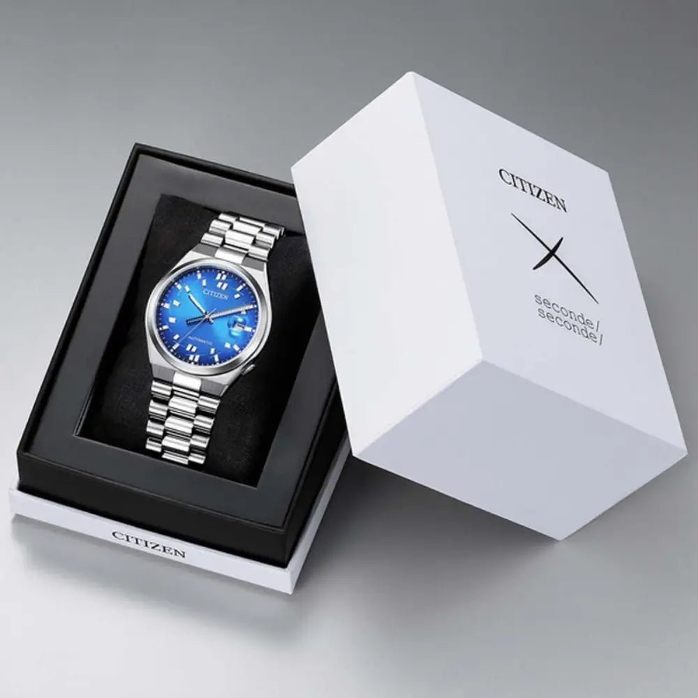 Citizen-Citizen Tsuyosa x Seconde/Seconde NJ0157-81L Automatic Blue Dial Stainless Steel Limited Edition Watch-Wristbear-3