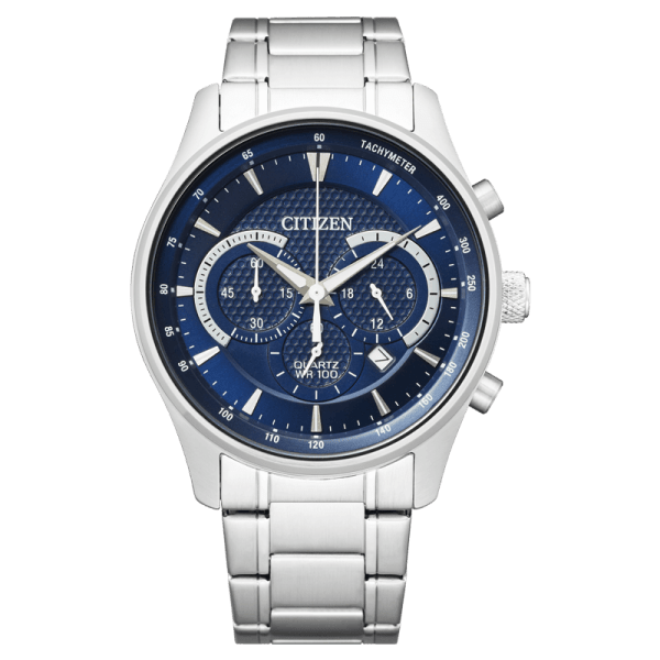 Citizen AN8190-51L Chronograph Quartz Blue Dial Stainless Steel Men's Watch - shop_name CitizenAN8190-51L