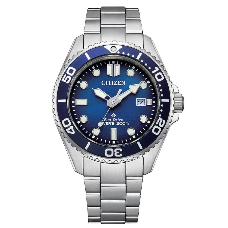 Citizen-Citizen Promaster "Marine" Diver's 200M BN0260-54L Eco-Drive Blue Dial Stainless Steel Men's Watch-Wristbear-1