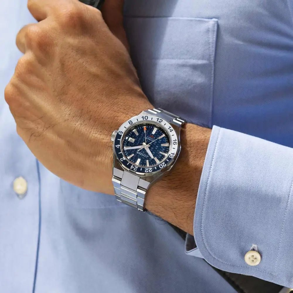 Citizen Series 8 NB6034-58L Automatic GMT Blue Dial Stainless Steel Men's Watch - shop_name CitizenNB6034-58L