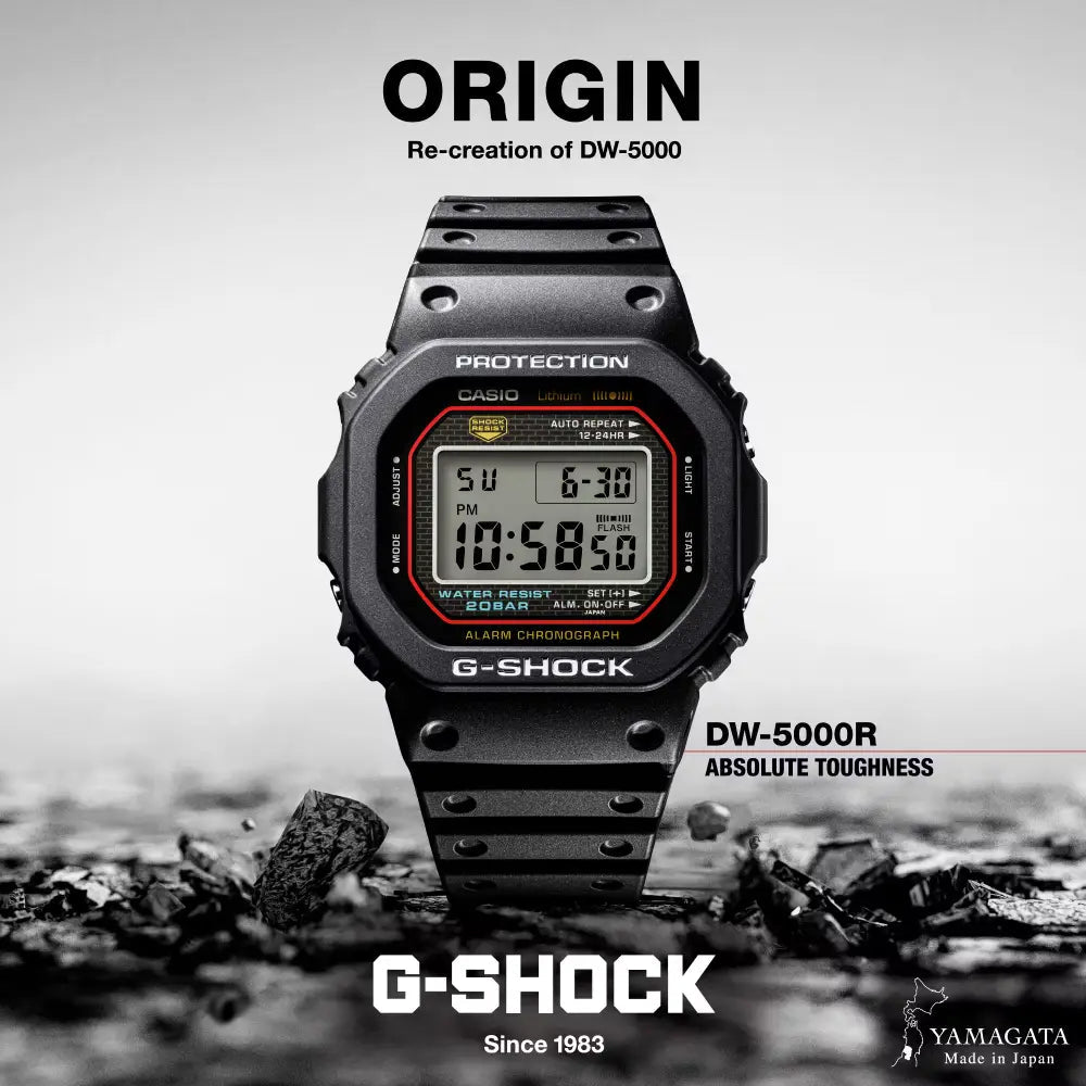 G-Shock-Casio G-Shock DW-5000R-1A Origin Digital Black Dial Resin Band Men's Watch-Wristbear-6
