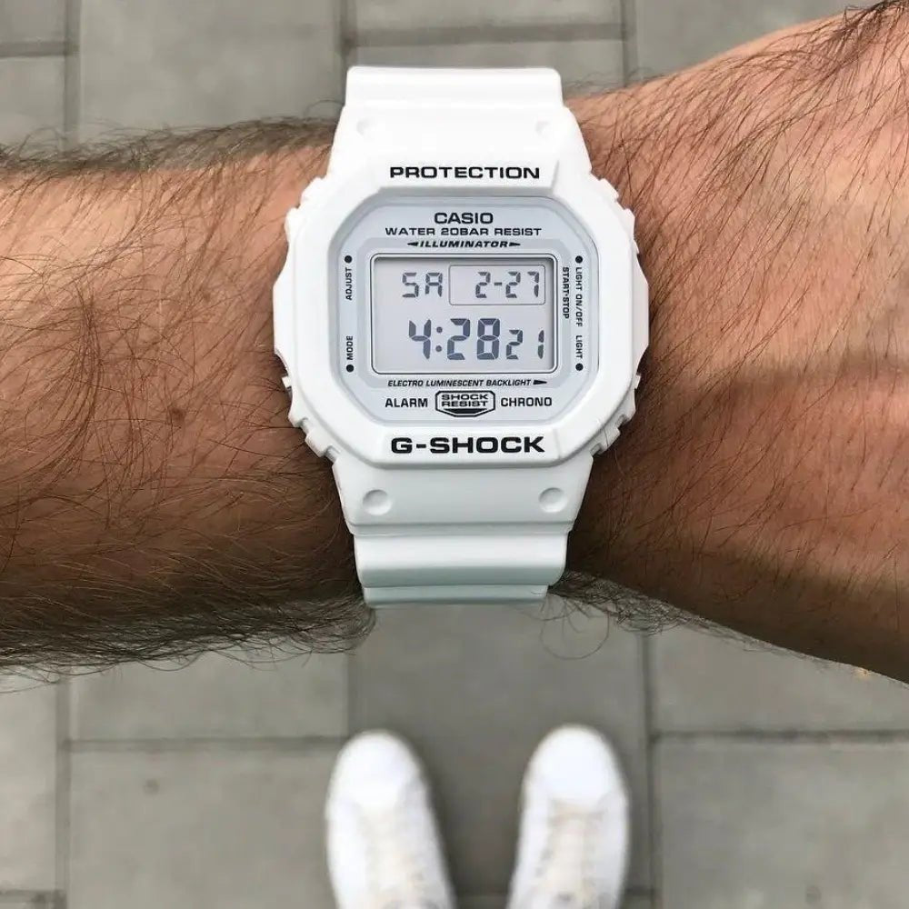 G-Shock-Casio G-Shock DW-5600MW-7DR Marine White Digital Resin Band Watch-Wristbear-2