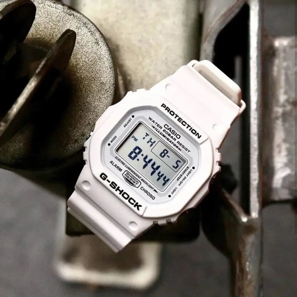 G-Shock-Casio G-Shock DW-5600MW-7DR Marine White Digital Resin Band Watch-Wristbear-3