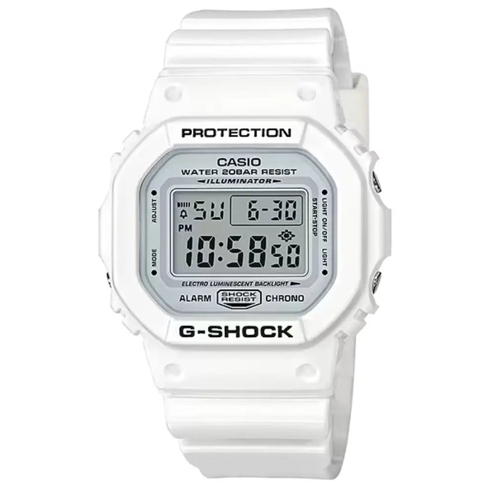 G-Shock-Casio G-Shock DW-5600MW-7DR Marine White Digital Resin Band Watch-Wristbear-1