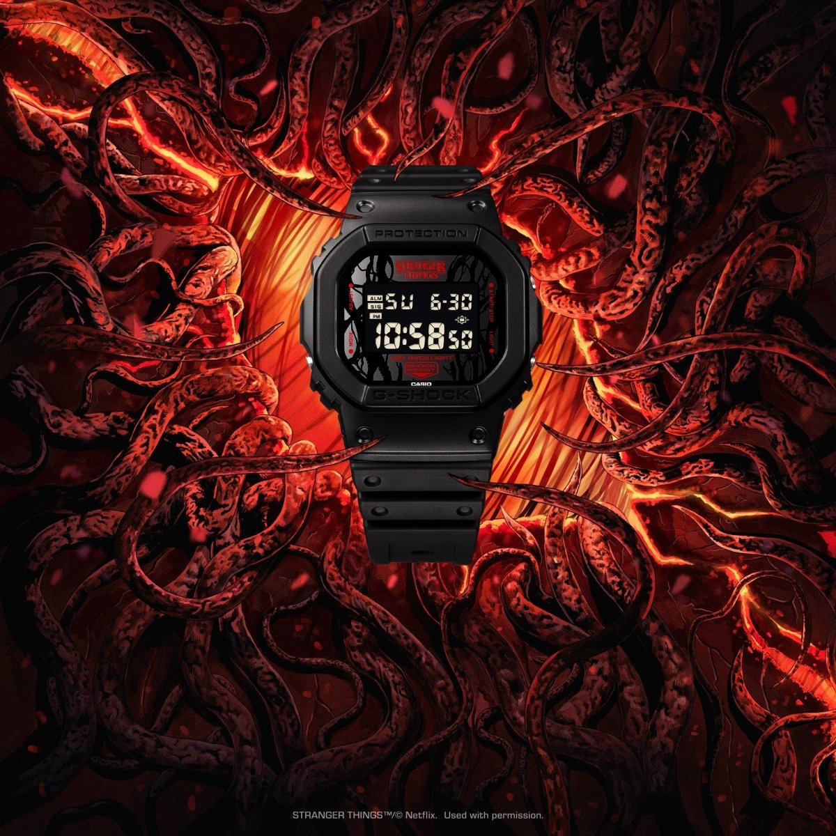 Casio G-Shock DW-5600STT-1D Stranger Things Collaboration 5600 Series Digital Black Resin Watch - Wristbear-4