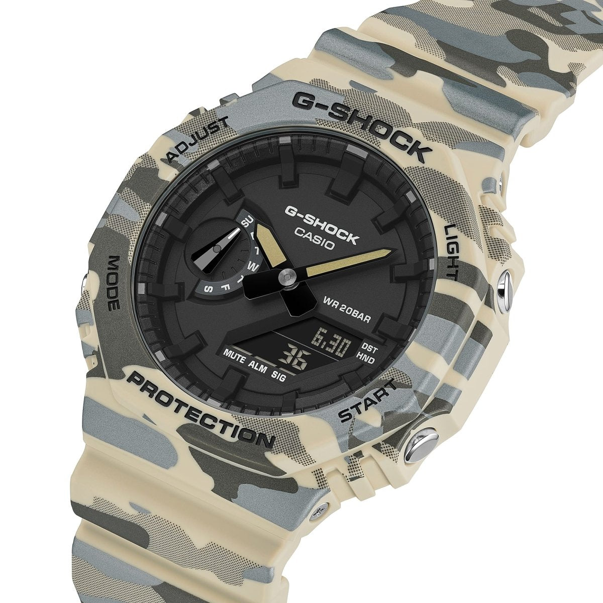 Casio G-Shock GA-2100CM-5A Camouflage Carbon Core Guard Analog-Digital Black Dial Men's Watch - Wristbear-3