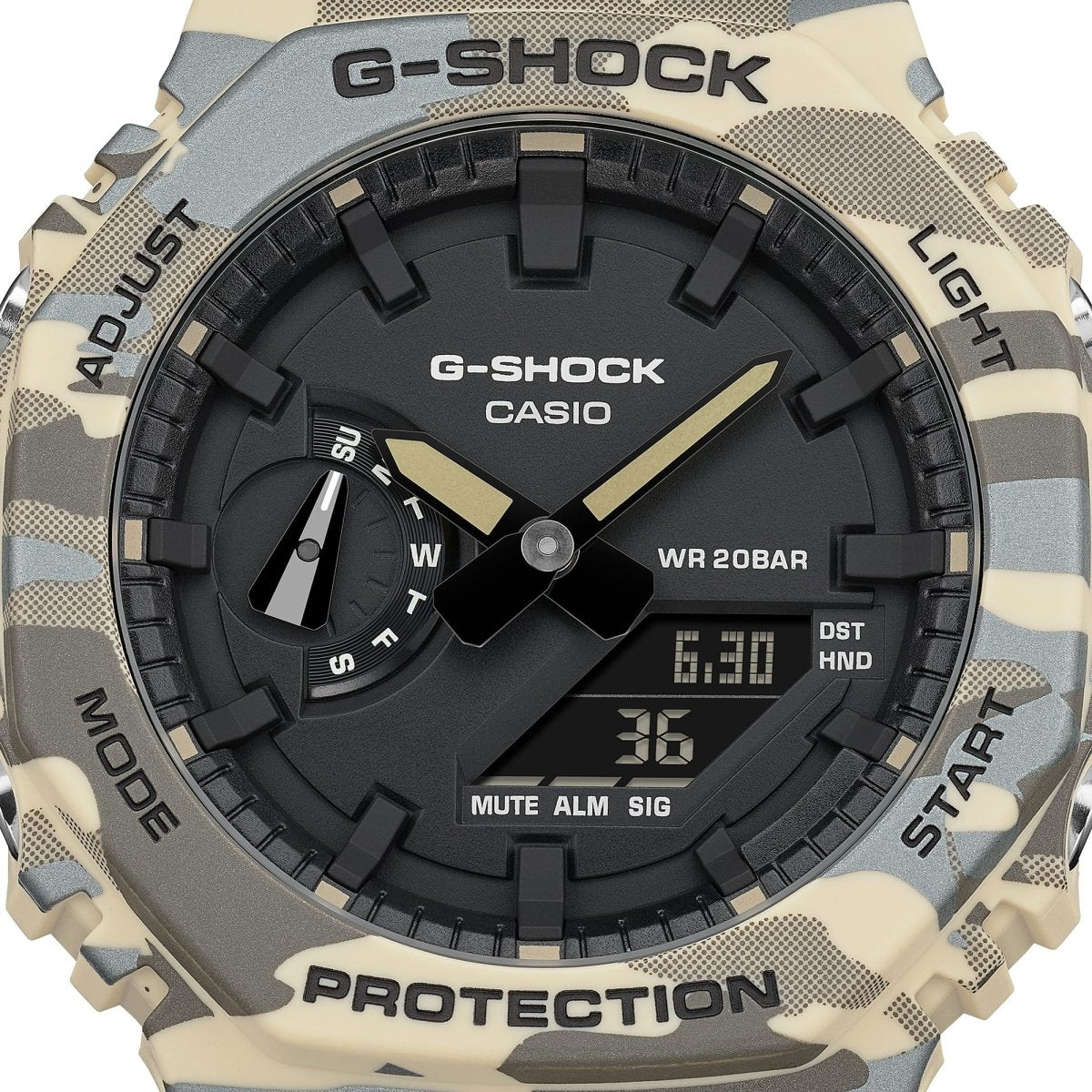 Casio G-Shock GA-2100CM-5A Camouflage Carbon Core Guard Analog-Digital Black Dial Men's Watch - Wristbear-2