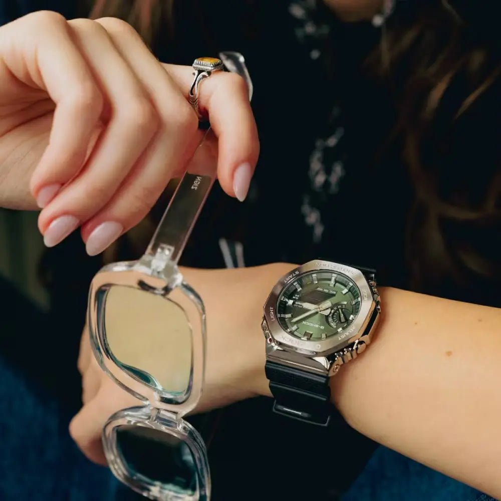 G-Shock-Casio G-Shock GBM-2100A-1A3 Tough Solar Bluetooth Green Dial Black Resin Strap Men's Watch-Wristbear-2