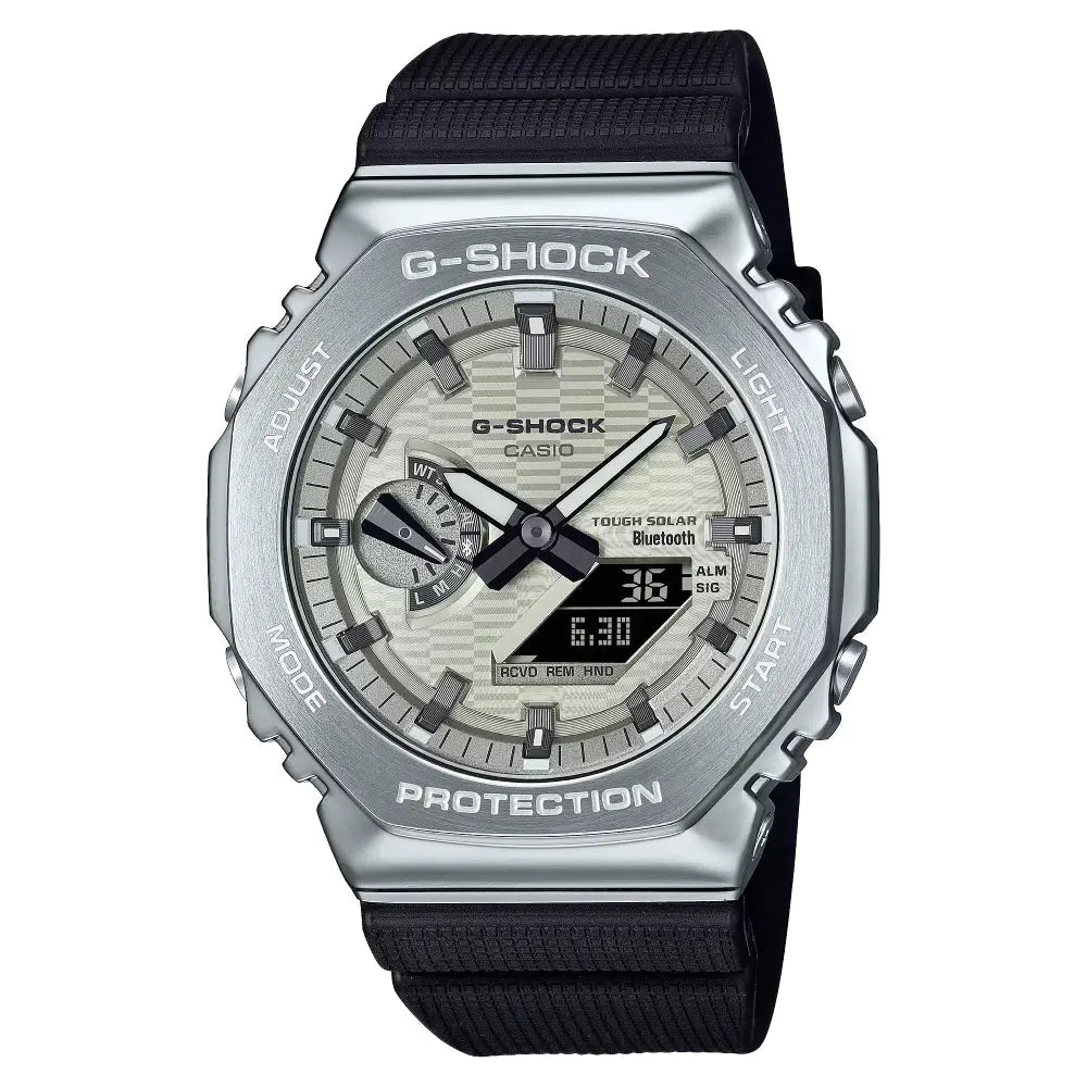 G-Shock-Casio G-Shock GBM-2100A-8B Tough Solar Bluetooth Rubber Strap Men's Watch-Wristbear-1