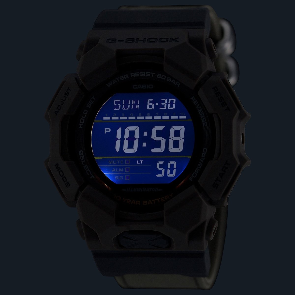 Casio G-Shock GD-010CE-5D Digital Black Dial Brown Case CORDURA Cloth Strap Men's Watch - Wristbear-4