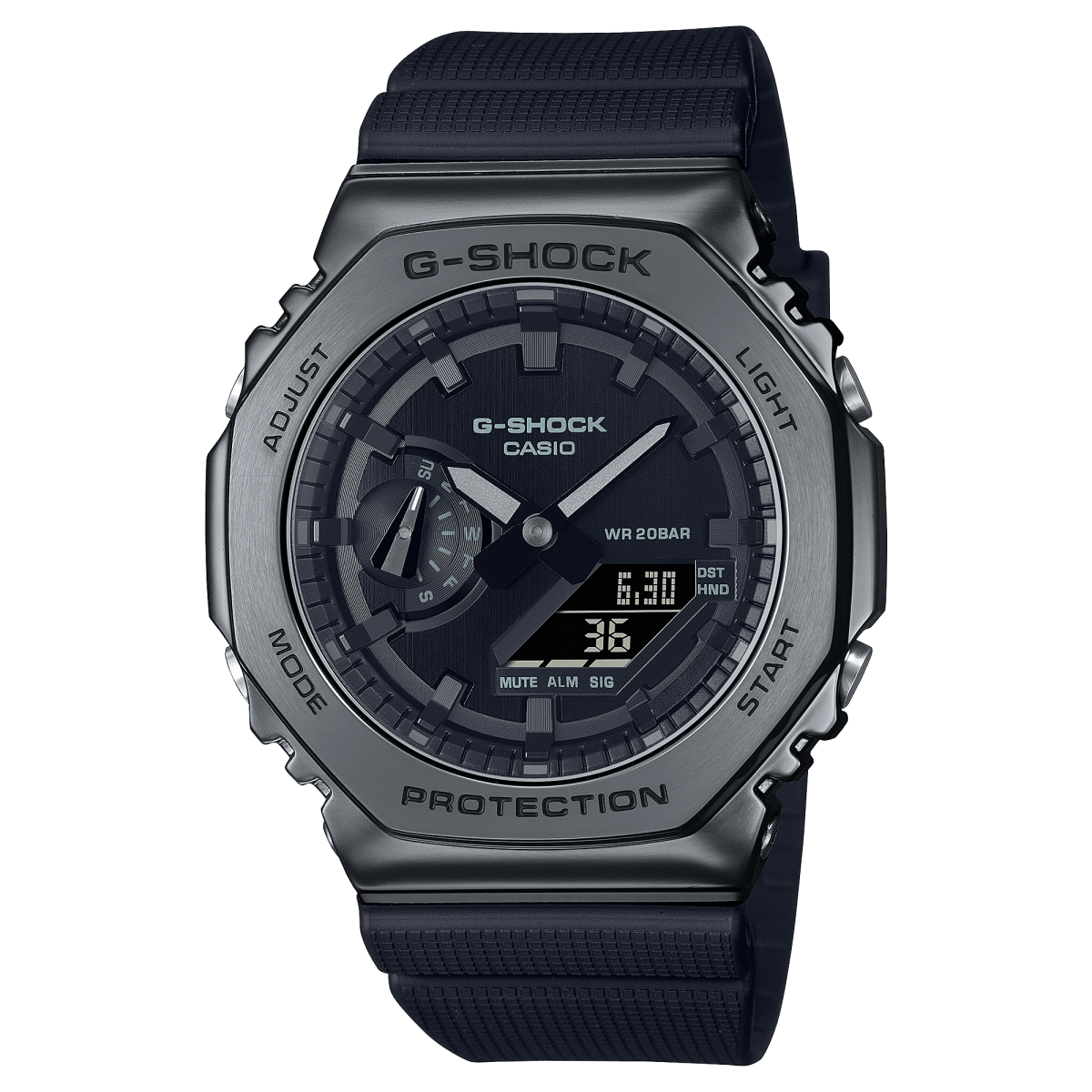 Casio G-Shock GM-2100BB-1A Black Dial Black Ion Plated Bezel Black Resin Strap Men's Watch - Wristbear-1