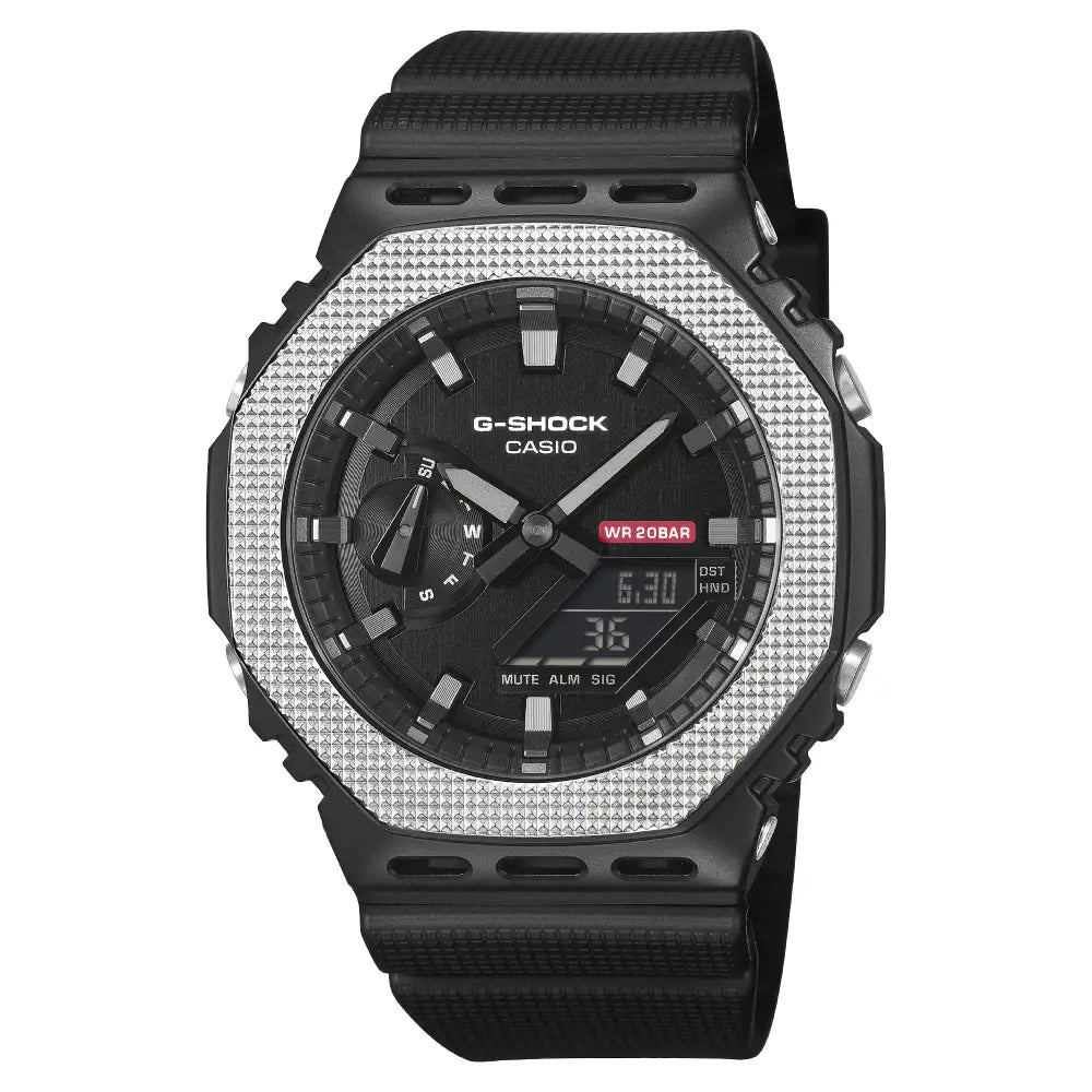 G-Shock-Casio G-Shock GM-2100BM-1A Black Dial Black Ion Plated Bezel Black Resin Strap Men's Watch-Wristbear-1