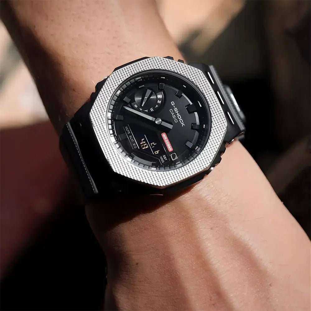 G-Shock-Casio G-Shock GM-2100BM-1A Black Dial Black Ion Plated Bezel Black Resin Strap Men's Watch-Wristbear-2