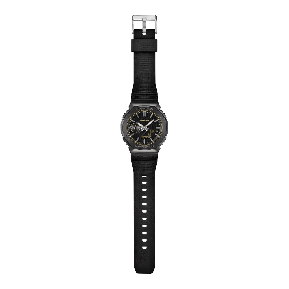G-Shock-Casio G-Shock GM-2100LXB-1A9 Analog-Digital Black Dial Gold Accents Resin Band Watch-Wristbear-4