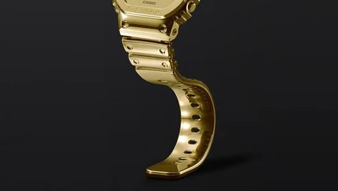 G-Shock-Casio G-Shock GM-2100YMG-9A G-Steel Fine Metallic Analog-Digital Black Dial Gold Silicone Strap Men's Watch-Wristbear-7