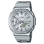 G-Shock-Casio G-Shock GM-2110D-7A Silver Dial Stainless Steel Bracelet Men's Watch-Wristbear-1