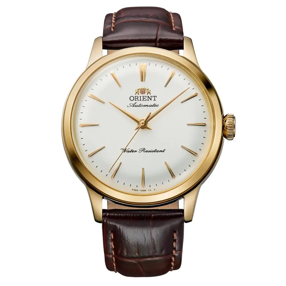 Orient-Orient Bambino 36 RA-BB0101S Automatic White Dial Leather Strap Unisex Watch-Wristbear-1