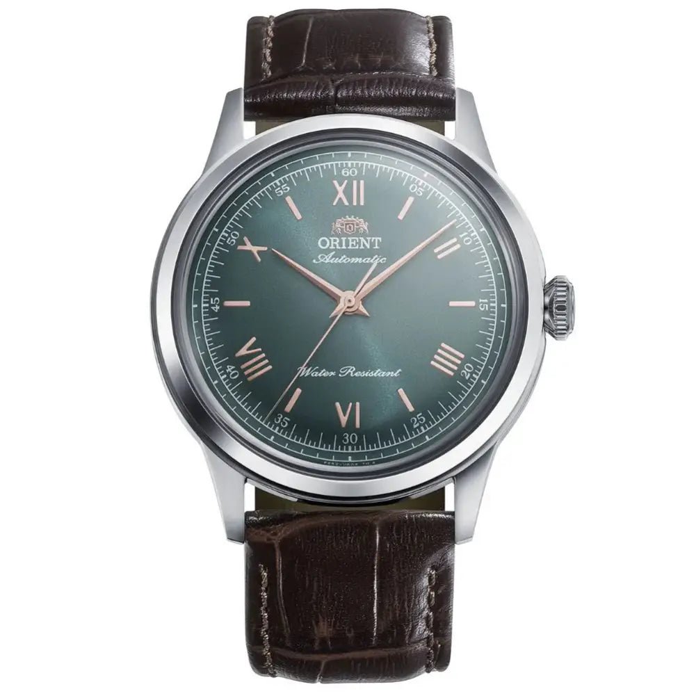 Orient-Orient Bambino 38 RA-BB0001E Automatic Green Dial Leather Strap Men's Watch-Wristbear-1