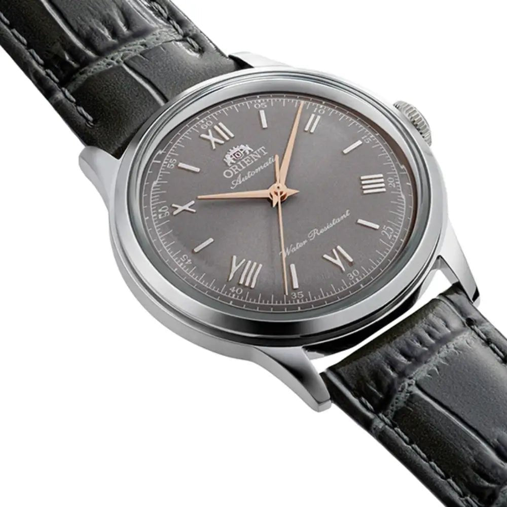 Orient-Orient Bambino Classic & Simple Style 38 RA-BB0006N Automatic Grey Dial Grey Leather Men's Watch-Wristbear-2
