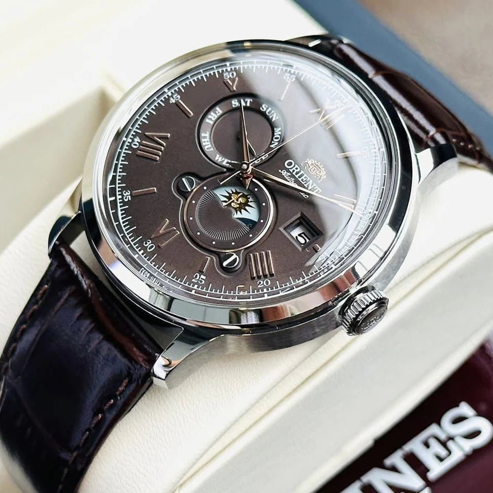 Orient-Orient Bambino Day & Night RA-AK0804Y Automatic Brown Dial Men's Watch-Wristbear-3