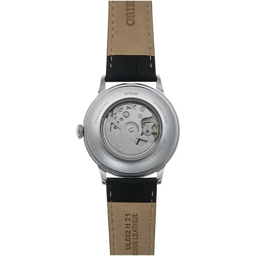 Orient-Orient Bambino Multi-Hand RA-AK0701S Automatic White Dial Leather Strap Men’s Watch-Wristbear-3