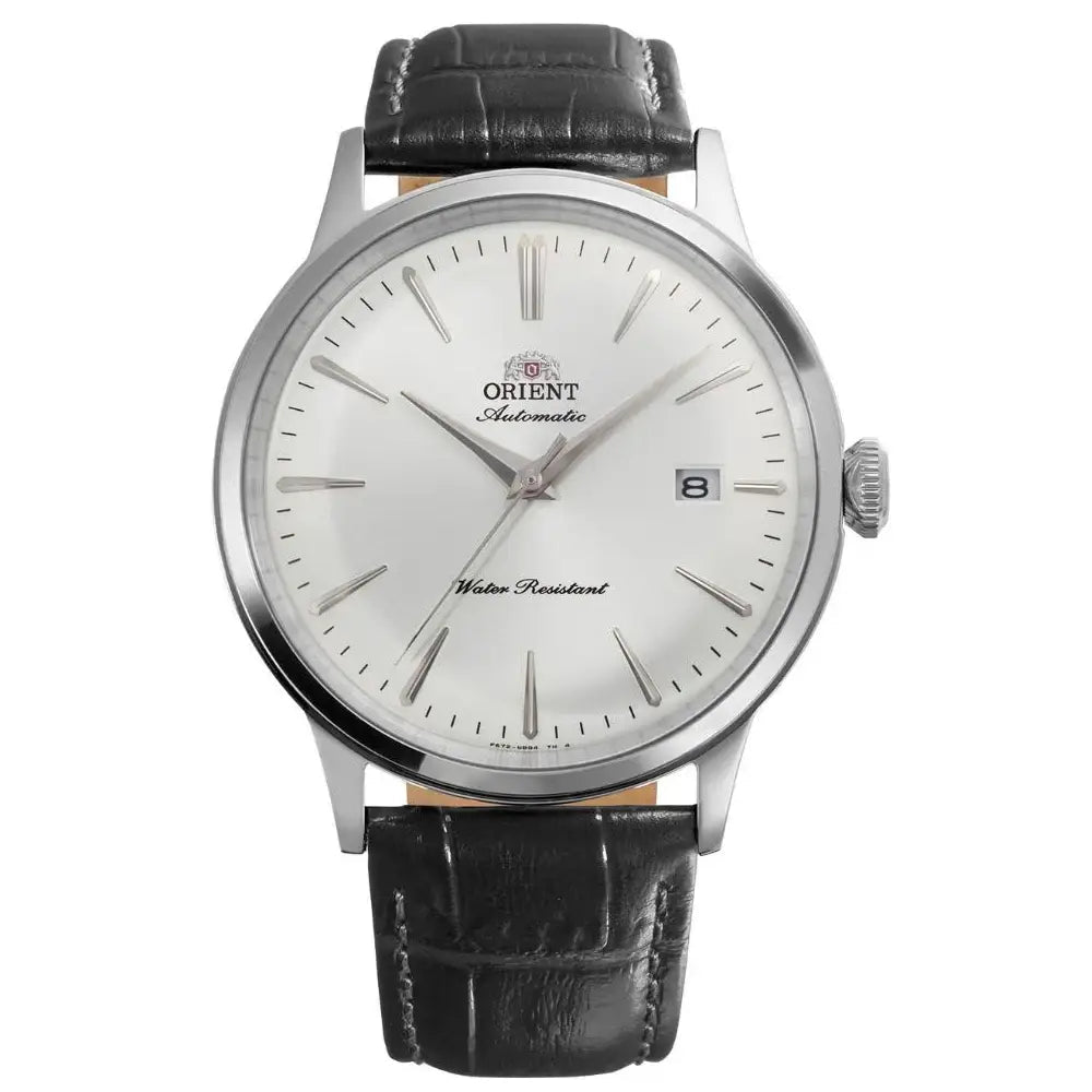 Orient-Orient Bambino RA-AC0031S Automatic White Dial Black Leather Men's Watch-Wristbear-1