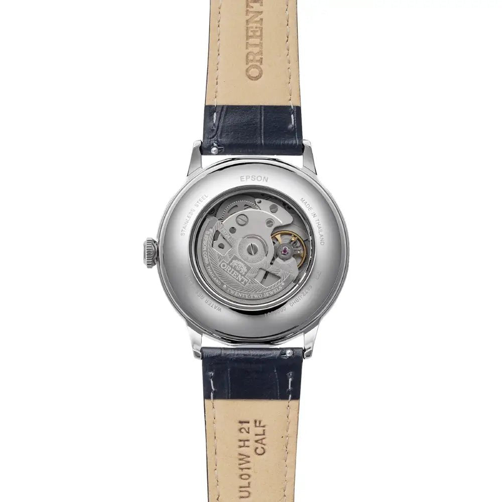 Orient-Orient Bambino RA-AC0031S Automatic White Dial Leather Strap Men's Watch-Wristbear-3