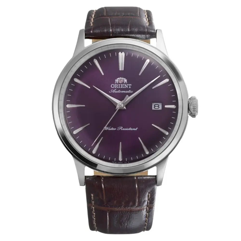 Orient-Orient Bambino RA-AC0032V Automatic Purple Gradient Dial Leather Men's Watch-Wristbear-1